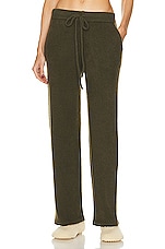 The Elder Statesman Lounge Pant in Olive, view 1, click to view large image.