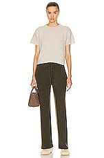 The Elder Statesman Lounge Pant in Olive, view 4, click to view large image.