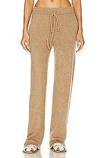 The Elder Statesman Lounge Pant in Camel, view 1, click to view large image.