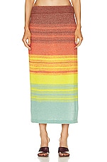 The Elder Statesman Nimbus Ombre Skirt in Multi, view 2, click to view large image.