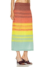 The Elder Statesman Nimbus Ombre Skirt in Multi, view 3, click to view large image.
