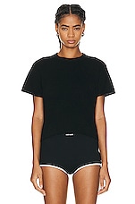 The Elder Statesman Knit Short Sleeve Top in Black, view 1, click to view large image.