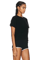 The Elder Statesman Knit Short Sleeve Top in Black, view 2, click to view large image.
