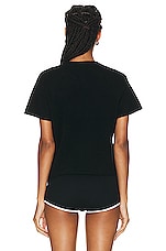The Elder Statesman Knit Short Sleeve Top in Black, view 3, click to view large image.
