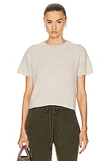 The Elder Statesman Knit Short Sleeve Top in White, view 1, click to view large image.