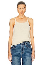 The Elder Statesman Strappy Tank Top in White, view 1, click to view large image.