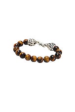 Emanuele Bicocchi Large Arabesque Beaded Bracelet in Brown, view 2, click to view large image.