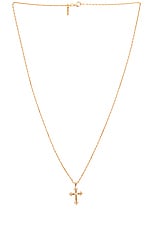Emanuele Bicocchi Gold Fleury Cross Necklace in Gold, view 1, click to view large image.