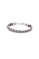 Emanuele Bicocchi Flat Braided Bracelet in Silver, view 1, click to view large image.
