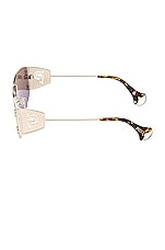 Emilio Pucci Shield Sunglasses in Shiny Pale Gold, view 3, click to view large image.