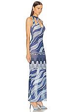 Emilio Pucci Cutout Mesh Dress in Indaco, view 2, click to view large image.