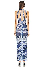 Emilio Pucci Cutout Mesh Dress in Indaco, view 3, click to view large image.