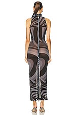Emilio Pucci Mesh Long Dress in GRIGIO & NERO, view 3, click to view large image.