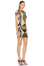 Emilio Pucci Mini Dress in Khaki & Muschio, view 2, click to view large image.