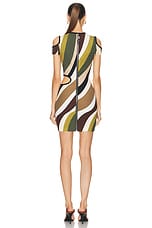 Emilio Pucci Mini Dress in Khaki & Muschio, view 4, click to view large image.