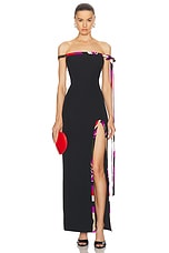 Emilio Pucci Maxi Dress With Slit in Nero, view 1, click to view large image.