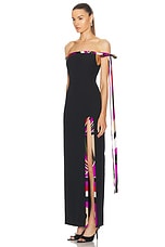 Emilio Pucci Maxi Dress With Slit in Nero, view 3, click to view large image.