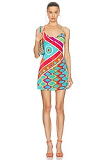 Emilio Pucci Mini Dress in Arancio & Fuxia, view 1, click to view large image.