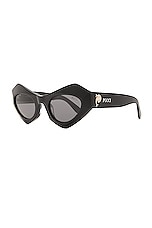 Emilio Pucci Geometric Sunglasses in Black, view 2, click to view large image.
