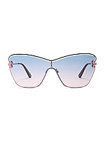 Emilio Pucci Shield Sunglasses in Blue Gradient, view 1, click to view large image.