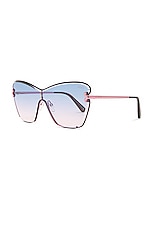 Emilio Pucci Shield Sunglasses in Blue Gradient, view 2, click to view large image.