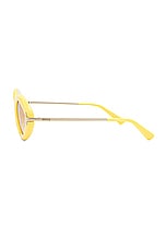 Emilio Pucci Oval Sunglasses in Shiny Yellow & Gradient Brown, view 3, click to view large image.