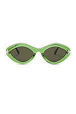 Emilio Pucci Oval Sunglasses in Shiny Light Green, view 1, click to view large image.