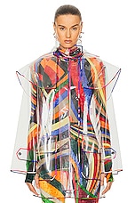 Emilio Pucci Transparent Polyurethane Raincoat in TRASPARENTE, view 1, click to view large image.