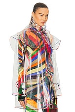 Emilio Pucci Transparent Polyurethane Raincoat in TRASPARENTE, view 2, click to view large image.