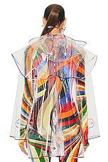 Emilio Pucci Transparent Polyurethane Raincoat in TRASPARENTE, view 3, click to view large image.