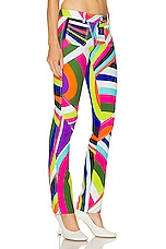 Emilio Pucci Straight Leg Pant in Turchese & Viola, view 2, click to view large image.