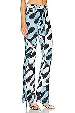 Emilio Pucci Crepe Couture Trousers in NERO & AZZURRO, view 2, click to view large image.