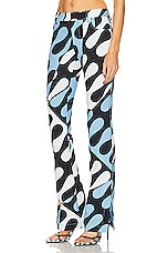 Emilio Pucci Crepe Couture Trousers in NERO & AZZURRO, view 3, click to view large image.