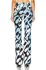 Emilio Pucci Crepe Couture Trousers in NERO & AZZURRO, view 4, click to view large image.