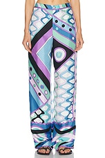Emilio Pucci Straight Leg Pant in Celeste & Bianco, view 1, click to view large image.