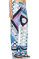 Emilio Pucci Straight Leg Pant in Celeste & Bianco, view 2, click to view large image.
