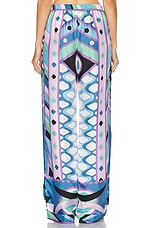 Emilio Pucci Straight Leg Pant in Celeste & Bianco, view 3, click to view large image.