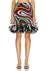Emilio Pucci Boa Mini Skirt in Nero & Rosso | FWRD