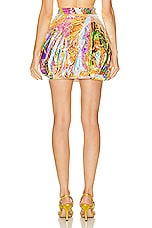 Emilio Pucci Crinkled Skirt in Blue & Fuchsia, view 4, click to view large image.