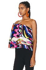 Emilio Pucci Off the Shoulder Top in Multicolor, view 3, click to view large image.