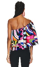 Emilio Pucci Off the Shoulder Top in Multicolor, view 4, click to view large image.