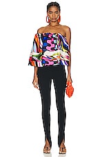 Emilio Pucci Off the Shoulder Top in Multicolor, view 5, click to view large image.