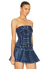 Emilio Pucci Denim Sleeveless Top in Blue & Celeste, view 2, click to view large image.