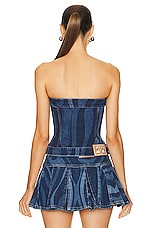 Emilio Pucci Denim Sleeveless Top in Blue & Celeste, view 3, click to view large image.