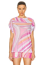 Emilio Pucci Sheer Top in Rosa, view 1, click to view large image.