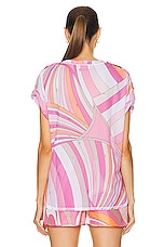 Emilio Pucci Sheer Top in Rosa, view 3, click to view large image.