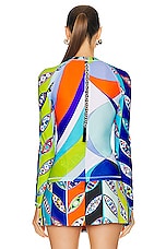 Emilio Pucci Turtleneck Top in Turchese & Viola, view 4, click to view large image.