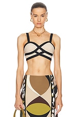 Emilio Pucci Crop Tank Top in Corda, view 1, click to view large image.