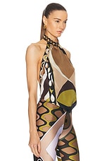 Emilio Pucci Backless Tank Top in Khaki & Muschio, view 2, click to view large image.