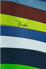 Emilio Pucci Ruffle Bikini Top in Verde & Avio, view 5, click to view large image.
